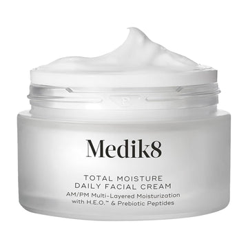Medik8 Total Moisture Daily Facial Cream - Hydrating Peptide Face Moisturizer With Hyaluronic Acid - Plumps Skin - Supports Skin Barrier - 1.6 Oz