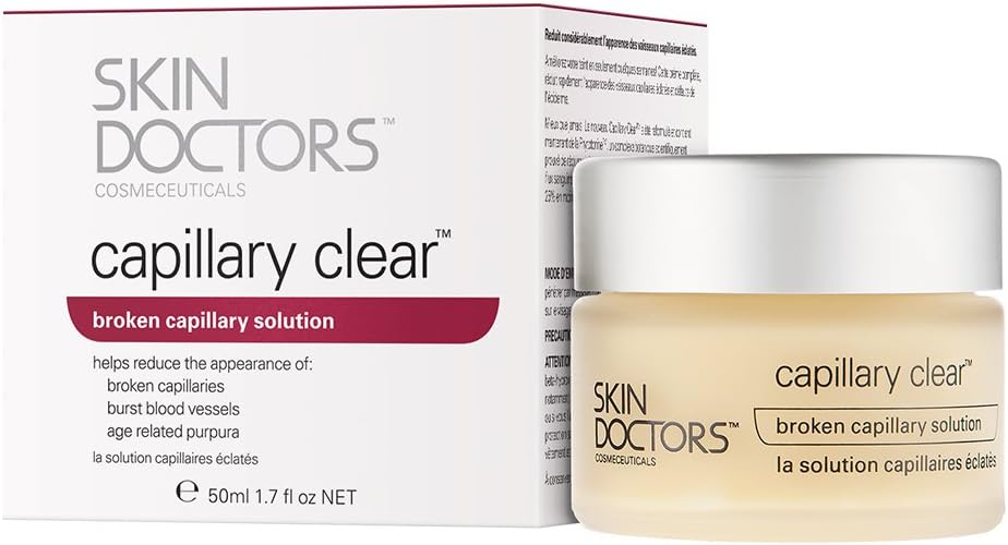 Skin Doctors, Capillary Clear Helps Improve The Appearance Of Broken Capillaries Reduces The Appearance Of Burst Blood Vessels Help To Reduce Facial Redness And Promote An Even Complexion 50Ml
