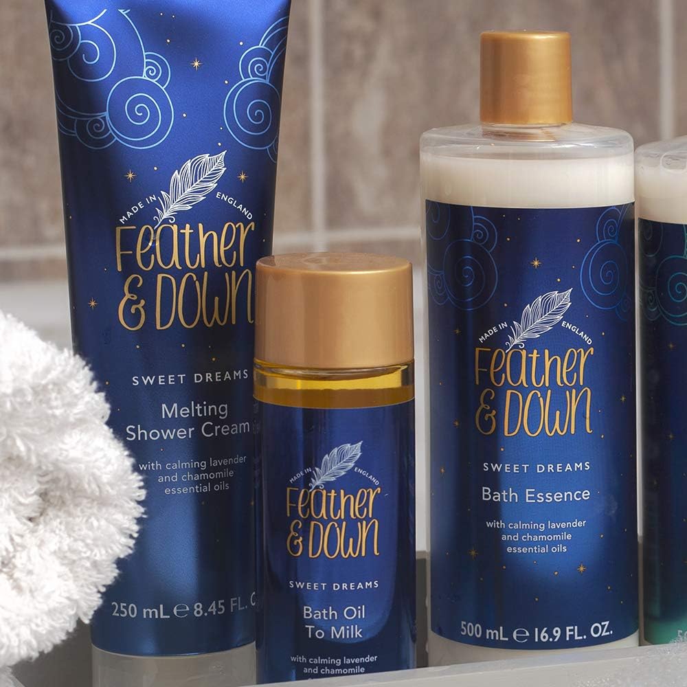 Feather & Down Sweet Dream Melting Shower Cream (250ml) - With Calming Lavender & Chamomile Essential Oils. Cruelty Free. Vegan Friendly. Natural Extracts. (Pack of 2) : Amazon.co.uk: Beauty