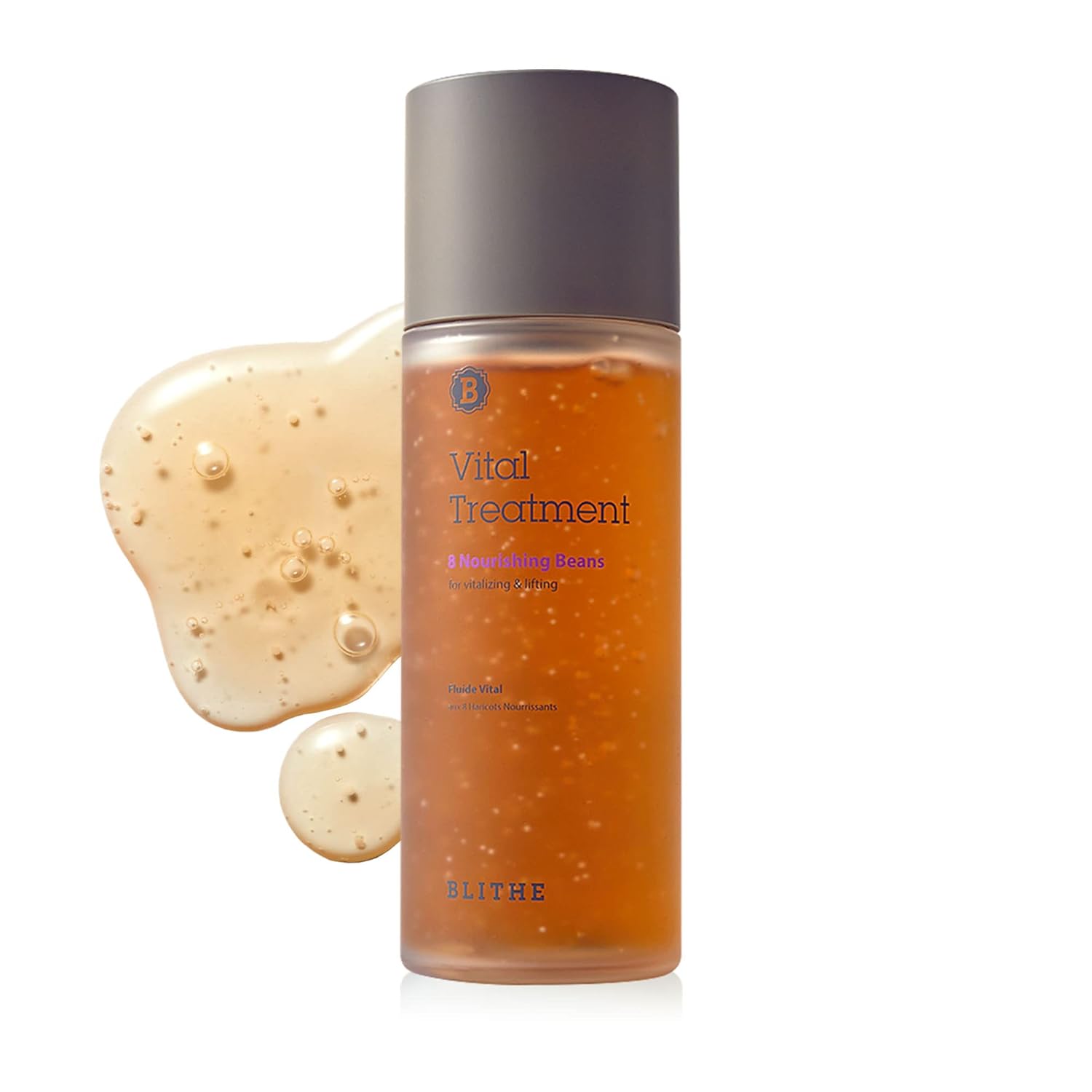 Blithe Vital Treatment 8 Beans Essence - Korean Skin Care Elasticity & Skin Barrier, Adenosine Vitamin E - Fermented Olive & Argan Oil (5Oz)