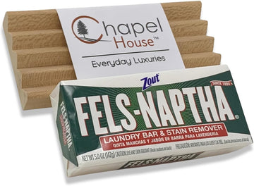 Fels Naptha Laundry Detergent Bar - 5 Ounce Fels Naptha Laundry Bar Soap and Stain Remover Bundle. Get the Ultimate Accessory to your Fels Naptha Soap Bars. (Traditional)