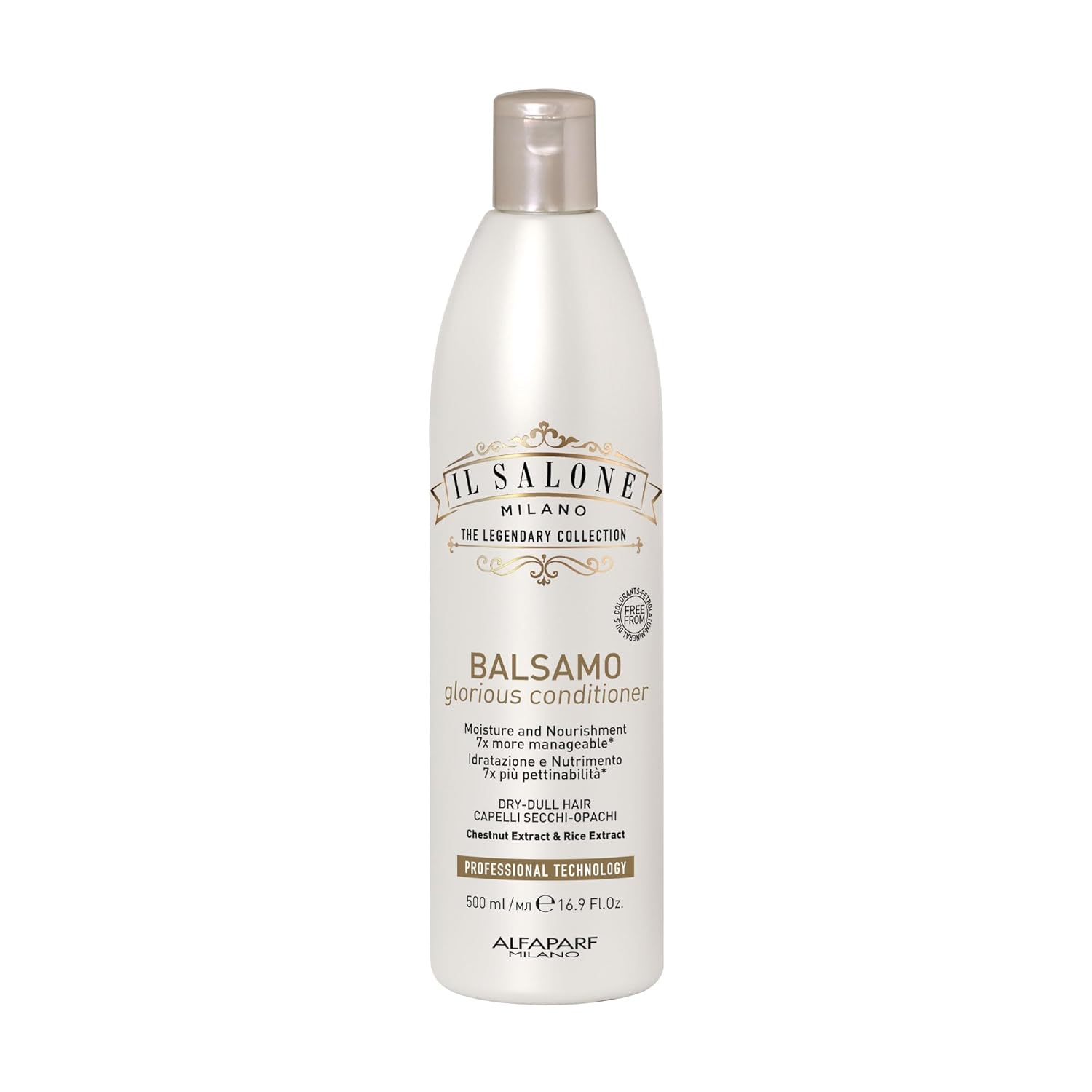 Il Salone Milano Professional Glorious Conditioner - Hydrating Conditioner For Dry Hair - Adds Moisture And Nourishment With Chestnut Extract + Rice Water - Salon-Quality Hair Care (16.9 Oz / 500 Ml)