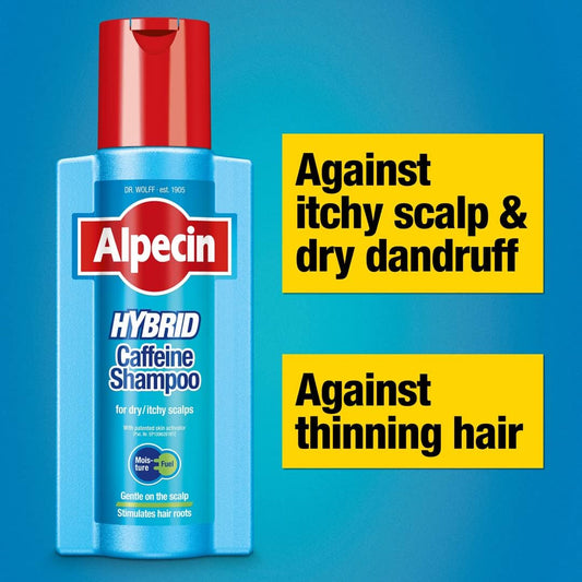 Alpecin Hybrid Shampoo 2X 250Ml | Natural Hair Growth Shampoo For Sensitive And Dry Scalps | Energizer For Strong Hair | Hair Care For Men Made In Germany