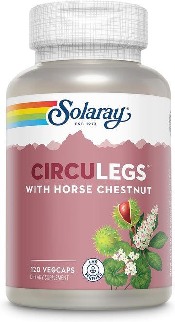 Solaray Circulegs With Horse Chestnut Extract, Gotu Kola, Butcher'S Broom, And More, Circulation And Vein Support For Healthy Legs, 60-Day Guarantee, Lab Verified (60 Serv, 120 Vegcaps)