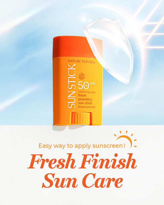 Nature Republic California Aloe Fresh Powdery Sun Stick Broad Spectrum Spf50+ (Not Tested On Animals)