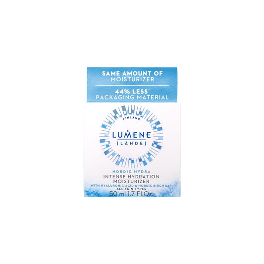 Lumene Nordic Hydra [Lahde] Intense Hydration Moisturizer - Lightweight Plumping Face Cream For Dry Skin - Enriched With Arctic Spring Water + Hyaluronic Acid For Instant Moisture (1.7 Oz)