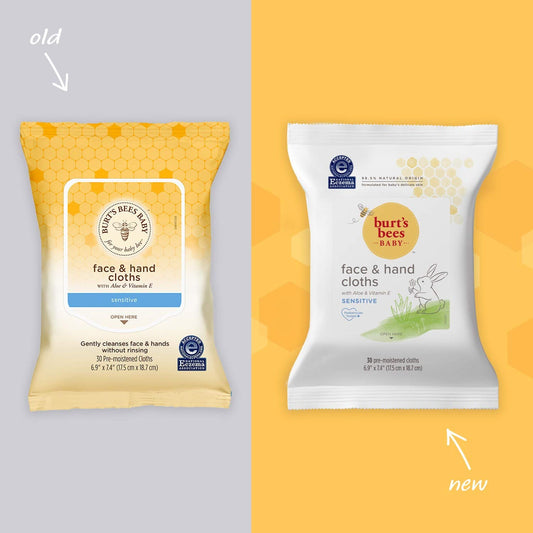 Burt'S Bees Baby Face & Hand Cloths, Unscented Cleansing Wipes - 30 Wipes