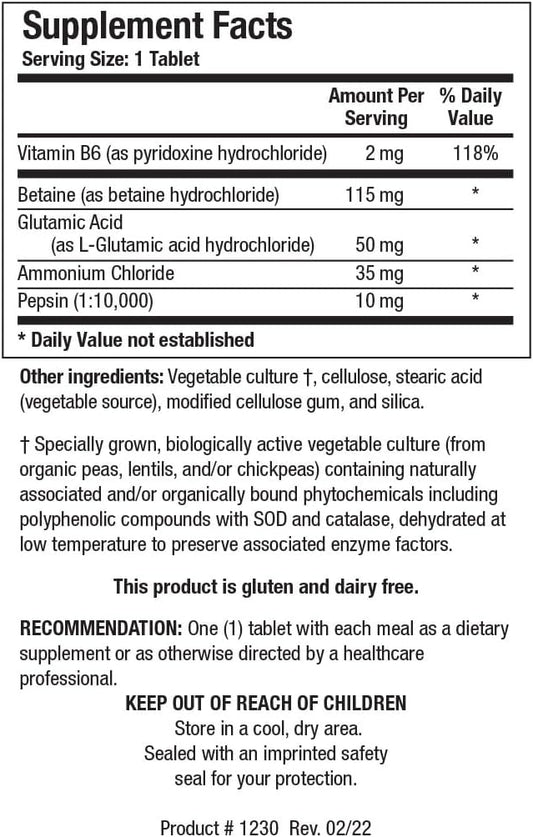 Biotics Research Hcl Plu From, Supplies Betaine Hydrochloride, Pepsin, Glutamic Acid And More. Supports Healthy Digestion, 90 Tabs