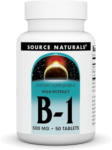 Source Naturals Vitamin B-1 Thiamin 500Mg - High Potency, 100% Pure - 50 Tablets