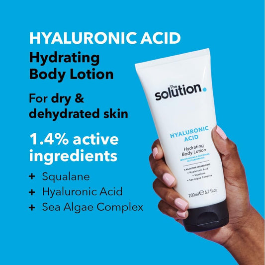 The Solution Hyaluronic Acid Hydrating Body Lotion (200Ml). Hyaluronic Acid Moisturiser With Sea Algae Complex, Night Moisturiser, Day Cream For Body, Vegan & Cruelty Free Womens Moisturiser