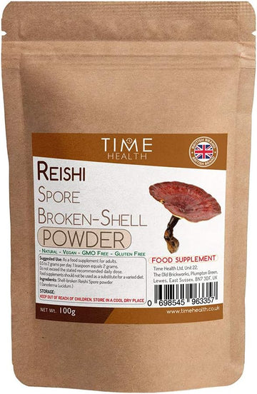 Reishi Broken-Shell Ganoderma Lucidum Spore Powder - Dual Extracted - Zero Additives - British Brand - 100G