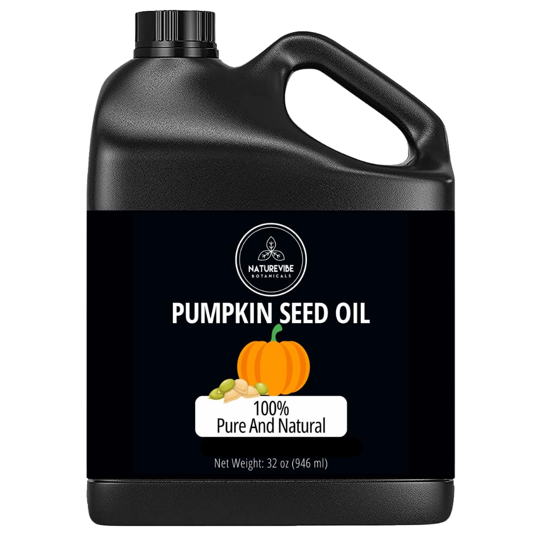 Pumpkin Seed Oil 32 Ounces by Naturevibe Botanicals | Cold Pressed 100% Pure Unrefined & Natural | Moisturizes, Nourishes Body & Scalp (946 ml)