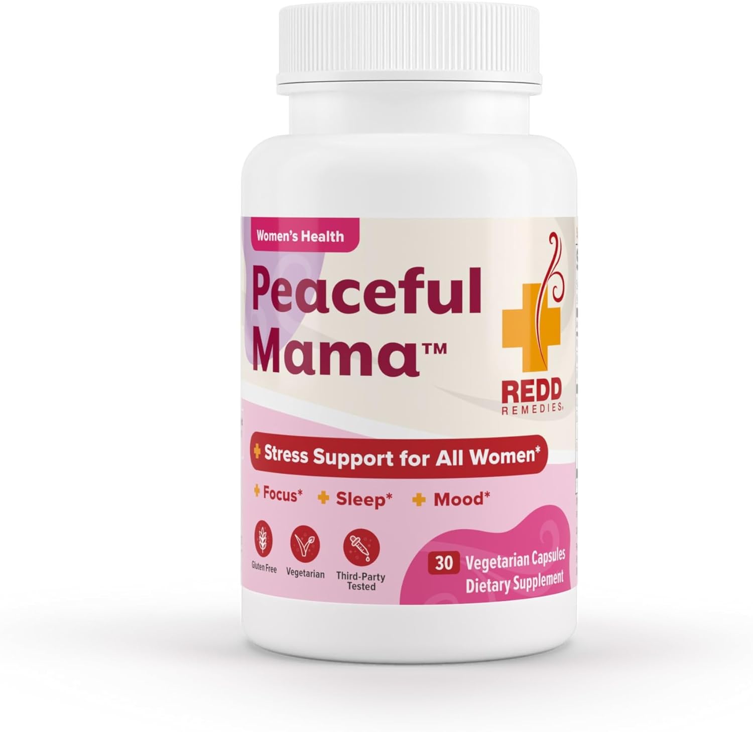 Redd Remedies, Peaceful Mama, Support A Calm And Healthy Digestive System, Lemon Balm And Ginger Root, 30 Vegetarian Capsules