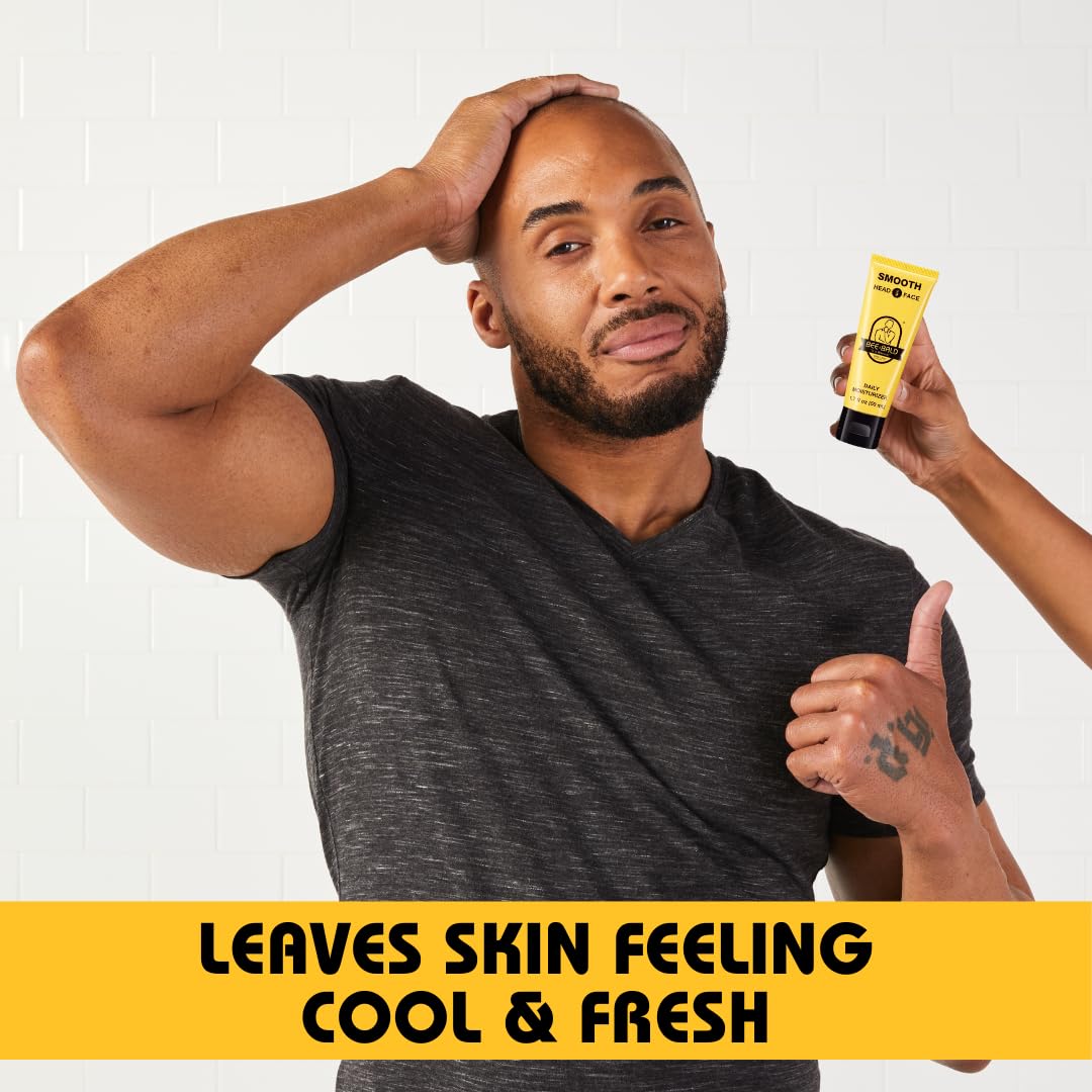 Bee Bald Smooth Daily Moisturizer Hydrates & Tones Away Fine Lines, Wrinkles And Dry Patches; Helps Control Oil & Shine To Feel Cool, Fresh And Comfortable, 1.7 Fl Oz : Beauty & Personal Care