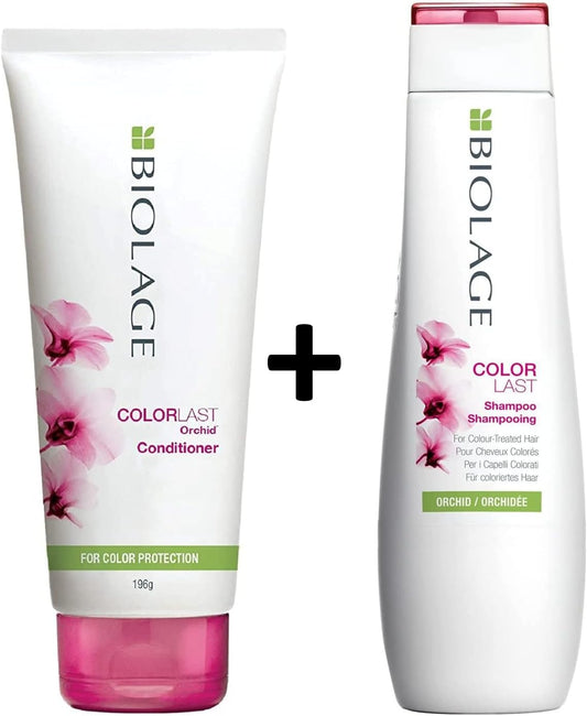 Matrix Biolage Colorlast Sulphate Free Conditioner 196Gm & Shampoo 200Ml Duo Set For Colour Treated Hair, Colour Protect Hair Products With Orchid Extract, Pack Of 2