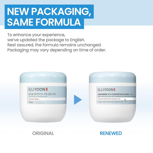 Illiyoon Ceramide Ato Concentrate Cream | Moisturizer For Dry & Sensitive Skin, 100Hr Lasting Hydration, For Face & Body, Gentle For Infants, Moisture Barrier Repair, Vegan Certified, 2.53 Fl.Oz