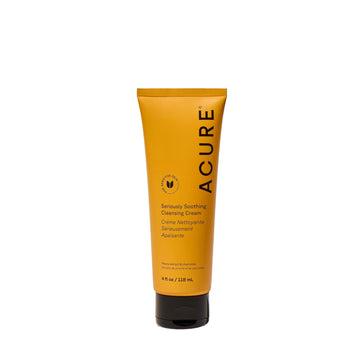 Acure Seriously Soothing Cleansing Cream | 100% Vegan | For Dry To Sensitive Skin | Peony Extract & Chamomille - Soothes , Hydrates & Cleanses | 4 Fl Oz