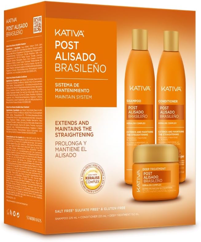 Kativa Tech Kativa Post Relaxer Kit X 3 Pack (Shampoo + Conditioner X 250 Ml + 250 Deep Treatment