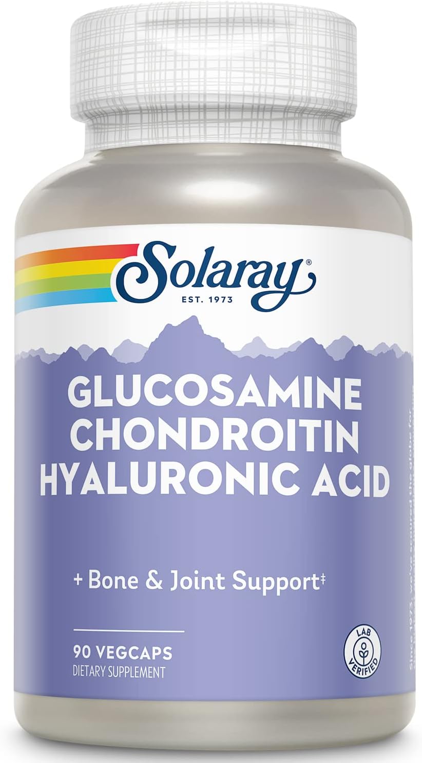 SOLARAY Glucosamine Chondroitin and Hyaluronic Acid, 1500mg/1000mg/20mg 90 Capsules