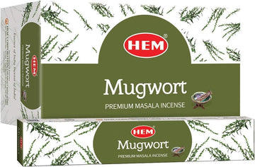 Hem Mugwort Natural Masala Relaxing Incense Sticks (12 Packets 15G Each) | Natural Fragrance For Aromatic Rooms | Aromatherapy Incense For Meditations & Stress Relief