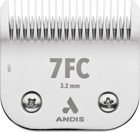 Andis 72600 UltraEdge Detachable Dog Clipper Blade - Constructed of Carbonized Steel, Specialized Hardening Process for Long Cutting Life - 1/8-Inch-Long Hair Cutting - Size-7FC, Chrome