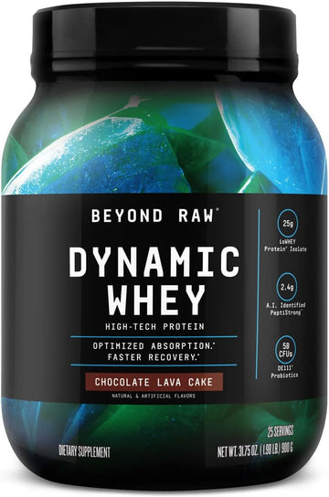 BEYOND RAW Dynamic Whey | High-Tech Protein | Optimized Absorption and Faster Recovery | Chocolate Lava Cake | 25 Servings