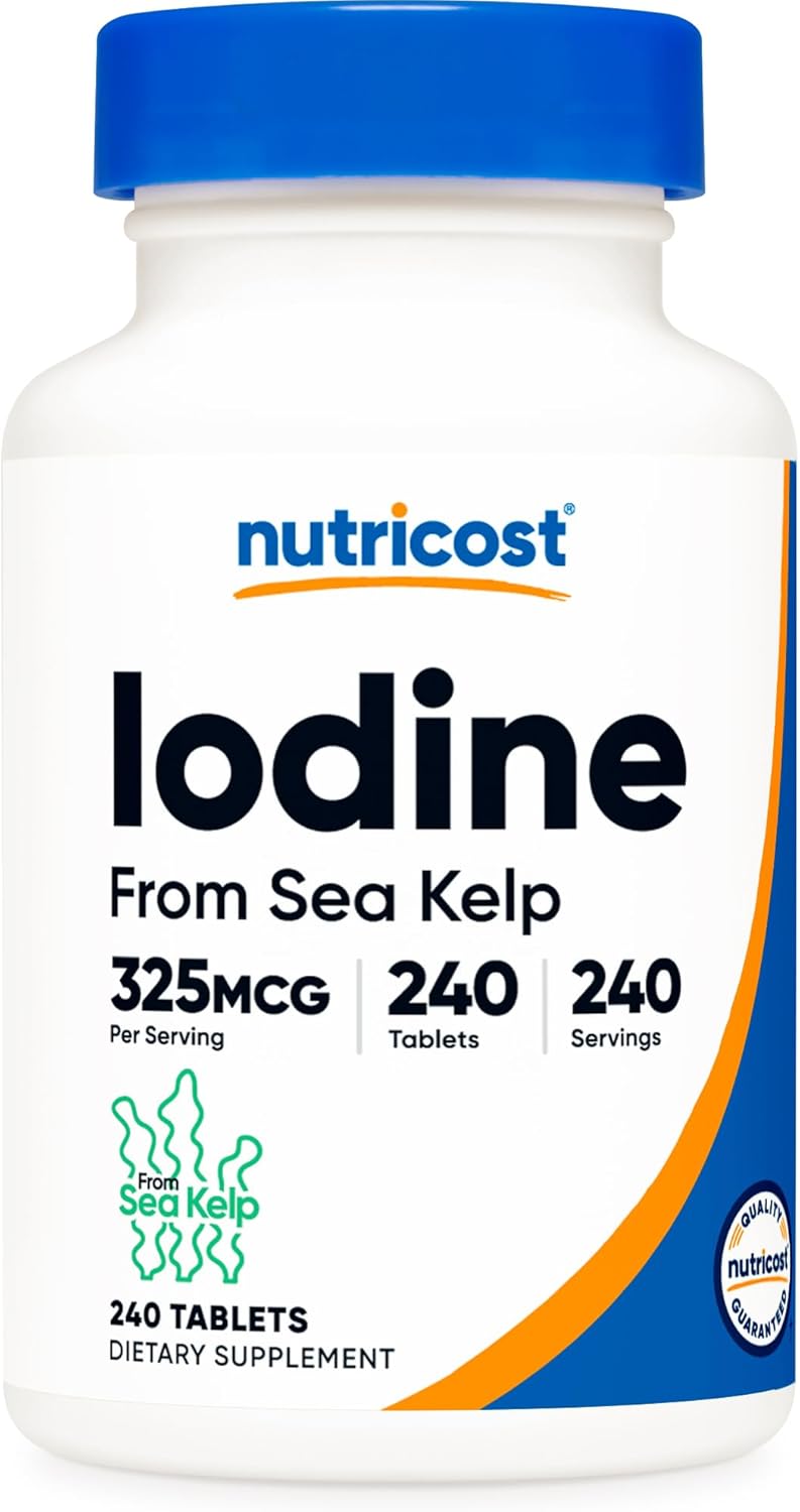 Nutricost Iodine (Natural Iodine From Sea Kelp) 325Mcg, 240 Tablets - Non-Gmo, Gluten Free