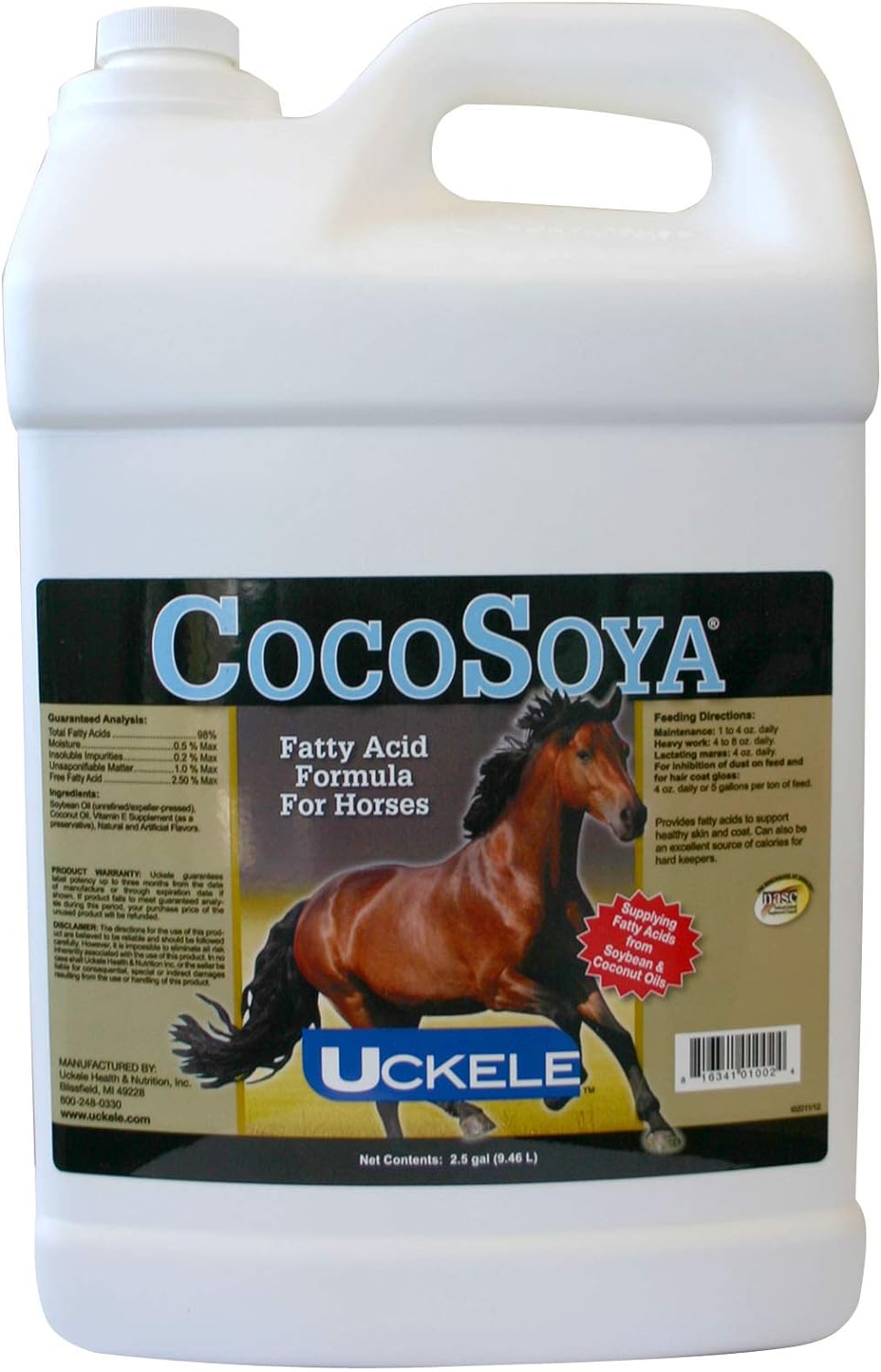 Uckele Cocosoya Oil Horse Supplement - Omega Fatty Acid Supplement For Horses - Equine Vitamin & Mineral Supplement - 2.5 Gallons
