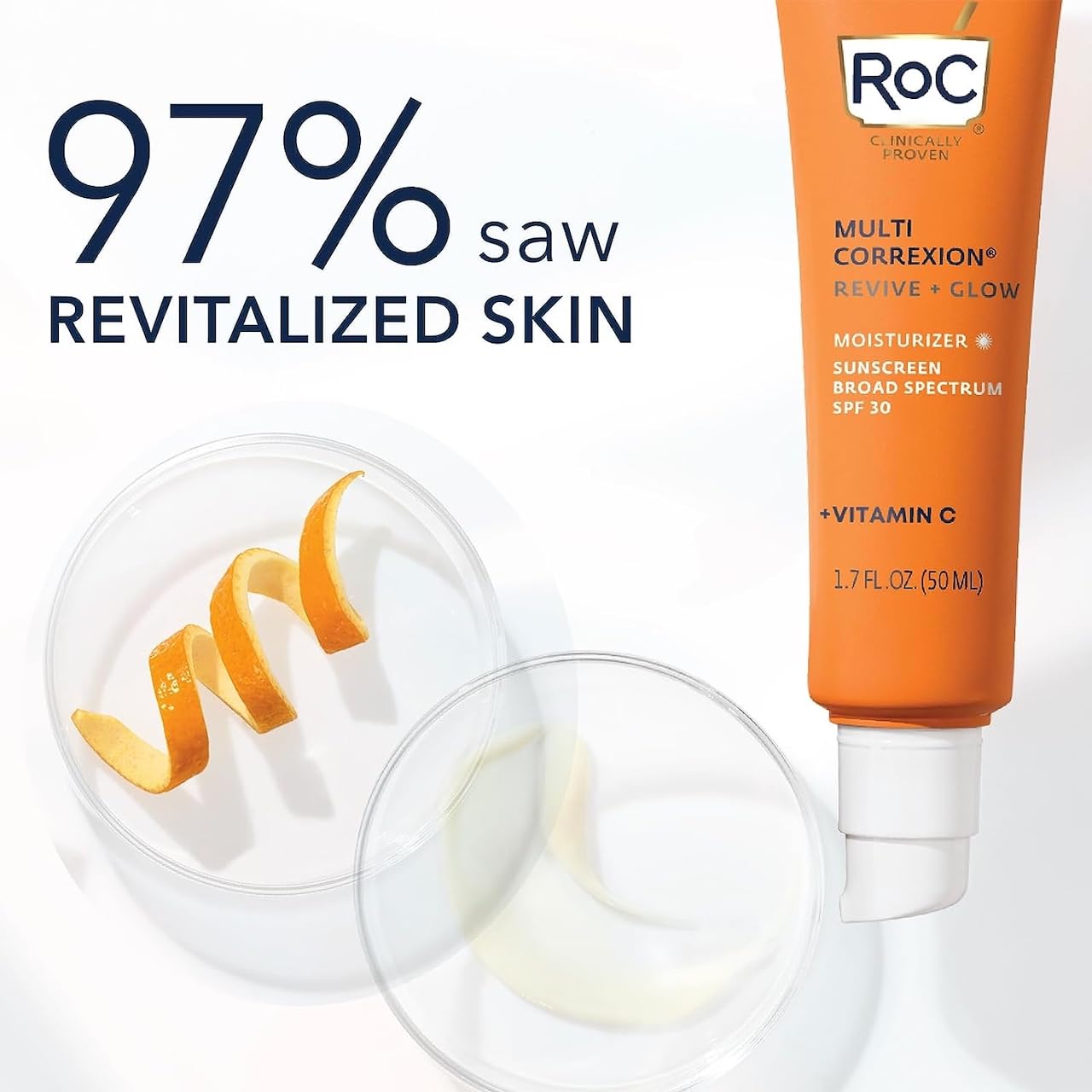 RoC Multi Correxion Revive + Glow Vitamin C Skin Care Routine: Eye Balm + Serum + SPF 30 Moisturizer, Skincare Set for Women and Men : Beauty & Personal Care