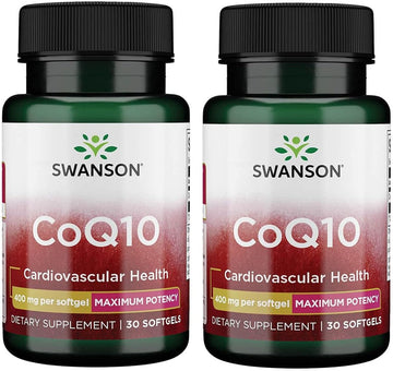 Swanson Coq10 - Helps Promote Heart Health, Energy Support, & Aids Overall Cardiovascular System Health - Helps Maintain Coenzyme Q10 Supplement - (30 Softgels, 400Mg Each) 2 Pack
