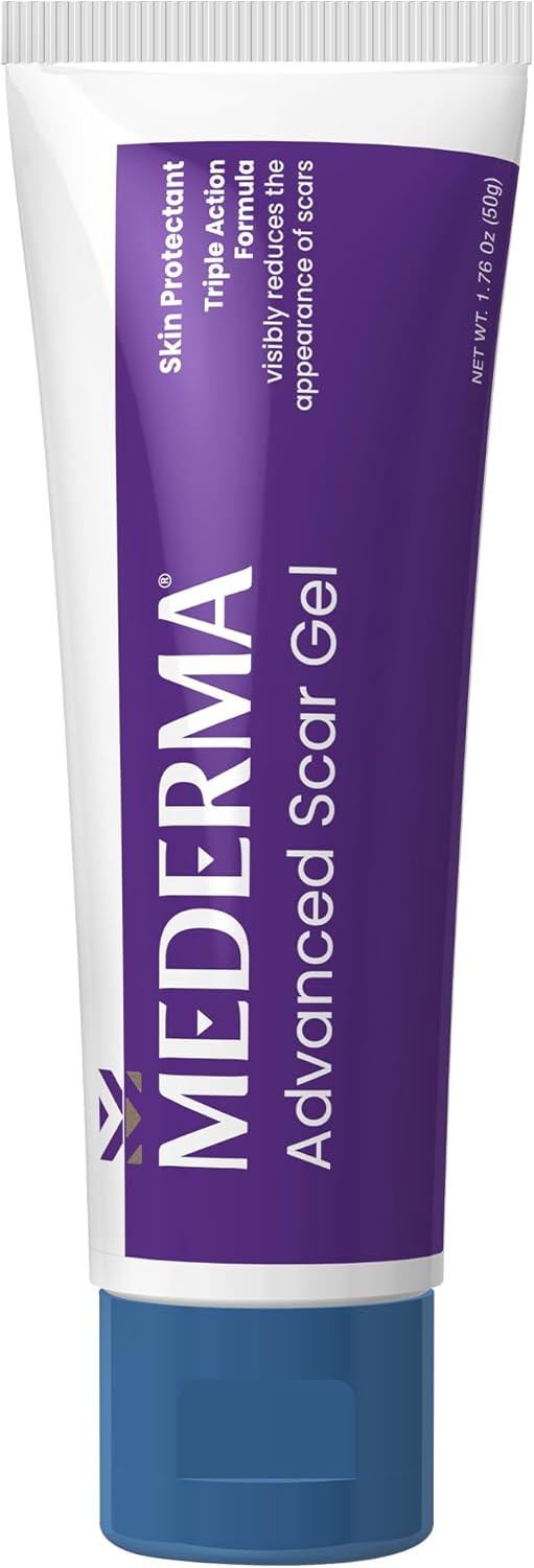 Mederma Advanced Scar Gel, Treats Old And New Scars, Reduces The Appearance Of Scars From Acne, Stitches, Burns And More, 50 Grams