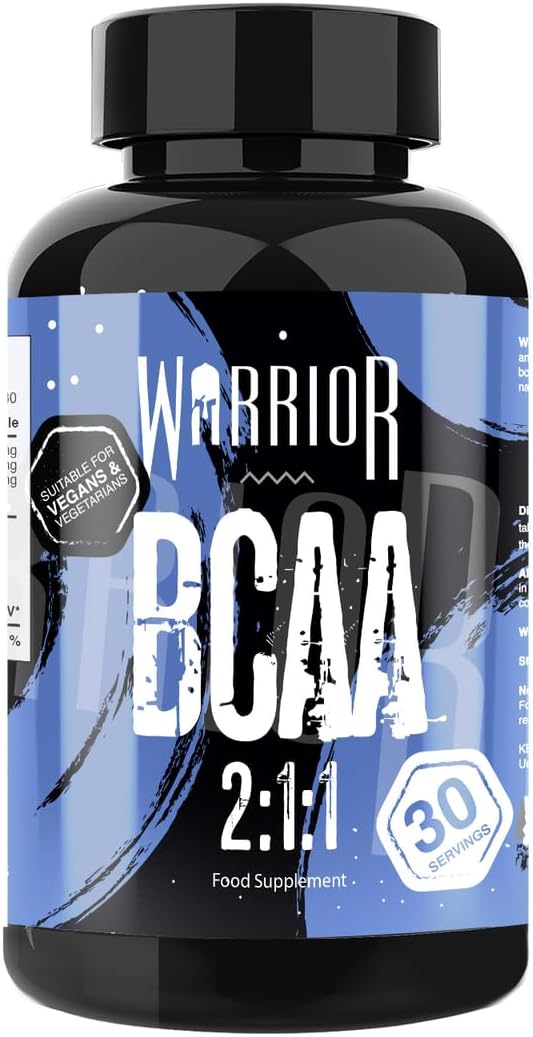 Warrior Bcaa 60 Tablets - Branched Chain Amino Acids - Ultra Pure Pharmaceutical Grade Leucine, Isoleucine And Valine In A 2:1:1 Ratio