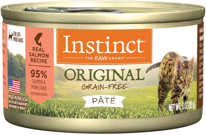 Instinct Original Grain Free Real Salmon Recipe Natural Wet Canned Cat Food By Nature'S Variety, 3 Oz. Cans (Case Of 24)