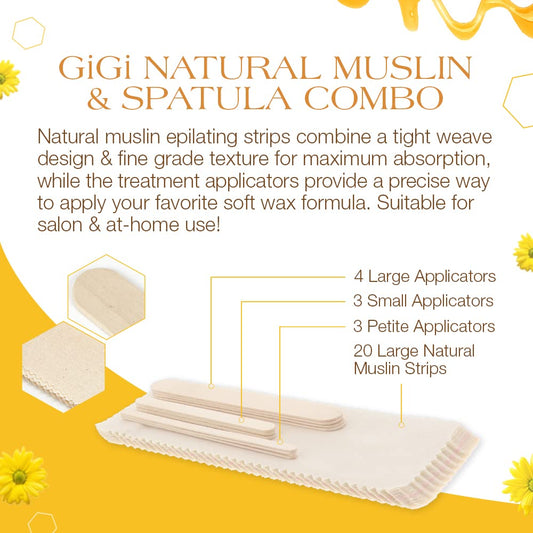 Gigi Natural Muslin And Wax Applicator Combo