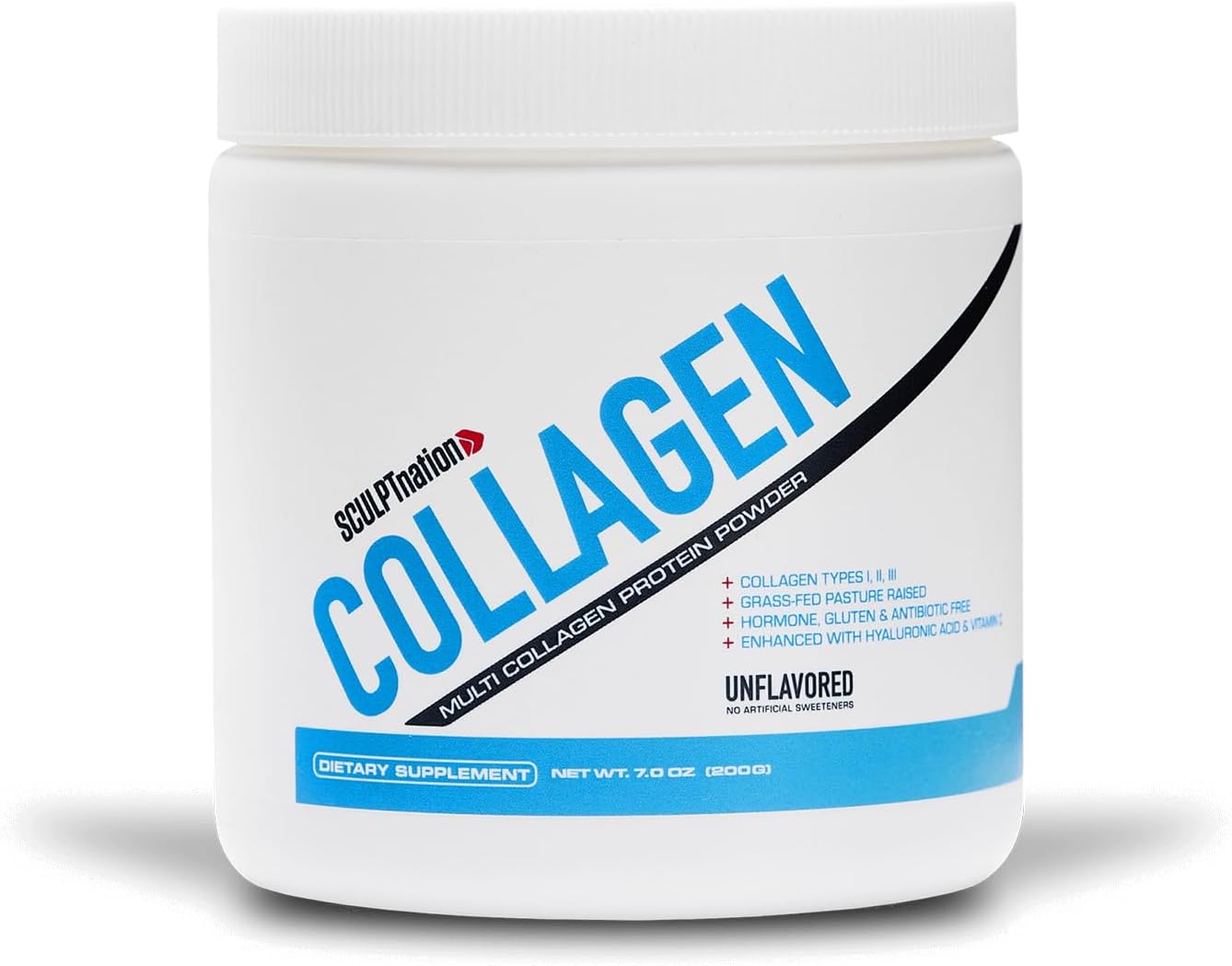 Sculpt Nation By V Shred Collagen Peptides Powder - Types I, Ii, And Iii Collagen Plus Hyaluronic Acid To Support Healthy Hair, Nails, Skin, Bones, And Joint Health - Unflavored, 30 Day Supply