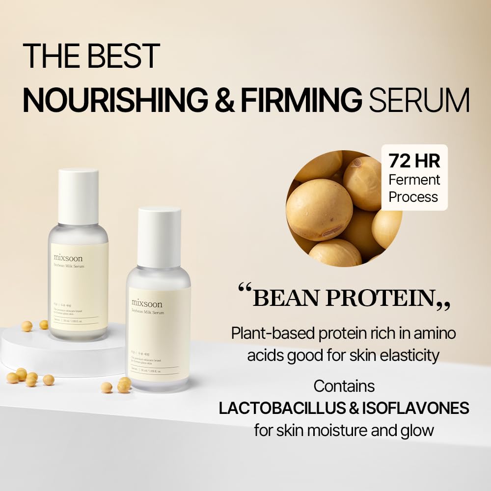 Mixsoon Soybean Milk Serum - Bean Essence No.2 Nourishing Serum, Korean Skincare For Glass Skin - (1.69 Fl.Oz / 50Ml) : Beauty & Personal Care