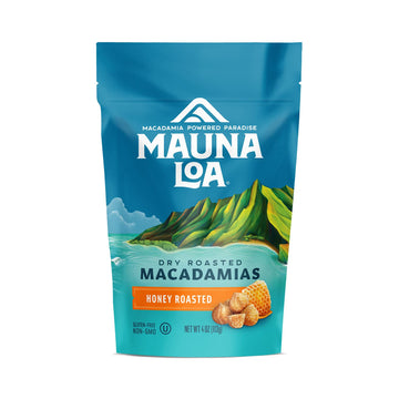 Mauna Loa Premium Hawaiian Roasted Macadamia Nuts, Honey Roasted Flavor, 4 Oz