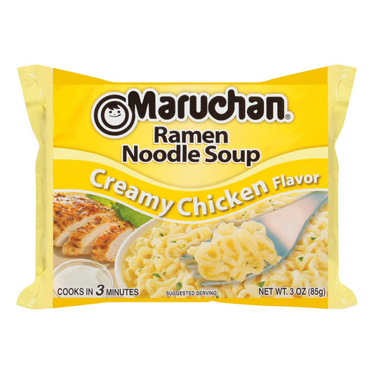 Maruchan Ramen Creamy Chicken, Instant Ramen Noodles, Ready to Eat Meals, 3 Oz, 24 Count