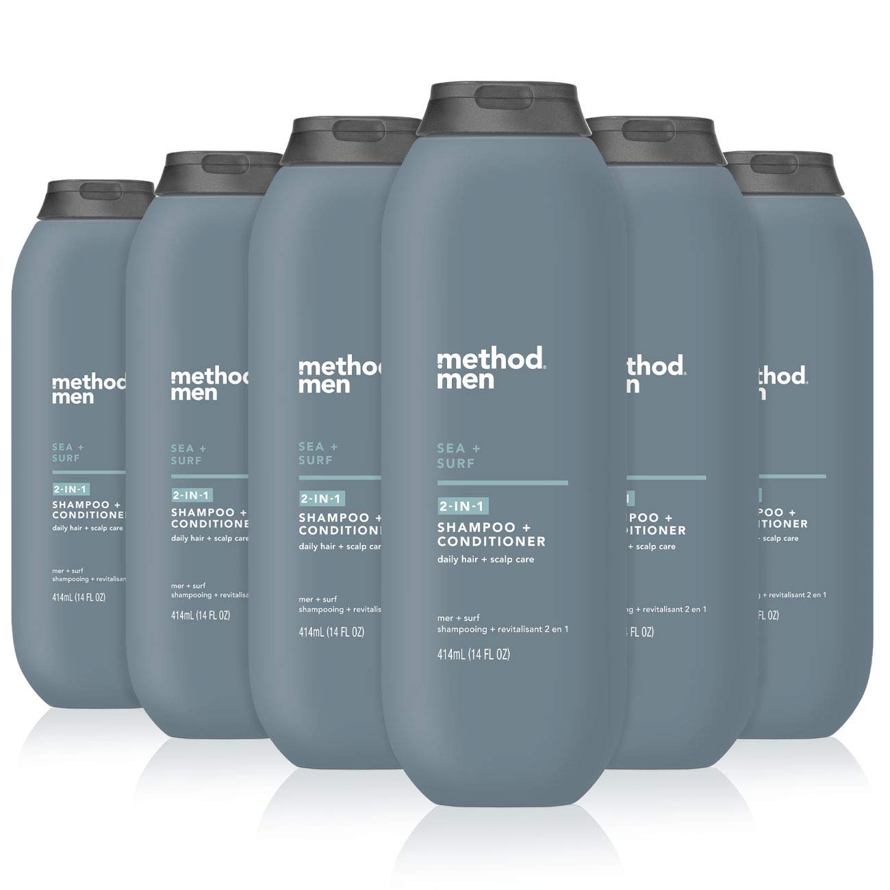 Method Men 2-In-1 Shampoo + Conditioner; Sea + Surf; Pack Of 6; Sea & Surf; 6 Count