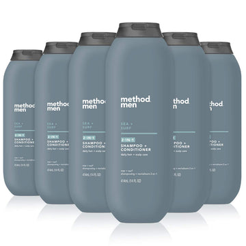 Method Men 2-in-1 Shampoo + Conditioner; Sea + Surf; Pack Of 6; Sea & Surf; 6 Count