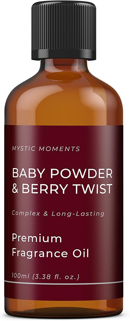 Mystic Moments | Baby Powder & Berry Twist Fragrance Oil 100Ml - Perfect For Soaps, Candles, Bath Bombs, Oil Burners, Diffusers And Skin & Hair Care Items