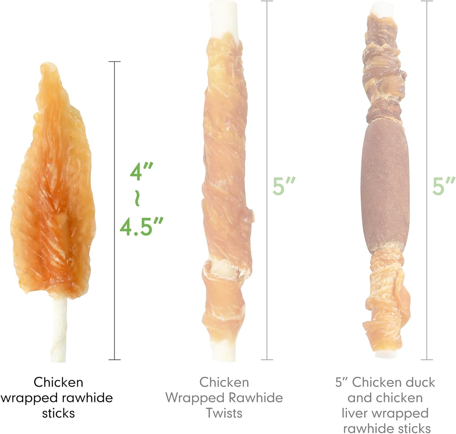 MON2SUN Dog Rawhide Twist 4-4.5 Inch Chicken Wrapped Rawhide Sticks for Puppy and Small Dogs, Promotes Dental Health Chicken Wings (10.08 Ounce -Pack of 1) : Pet Supplies