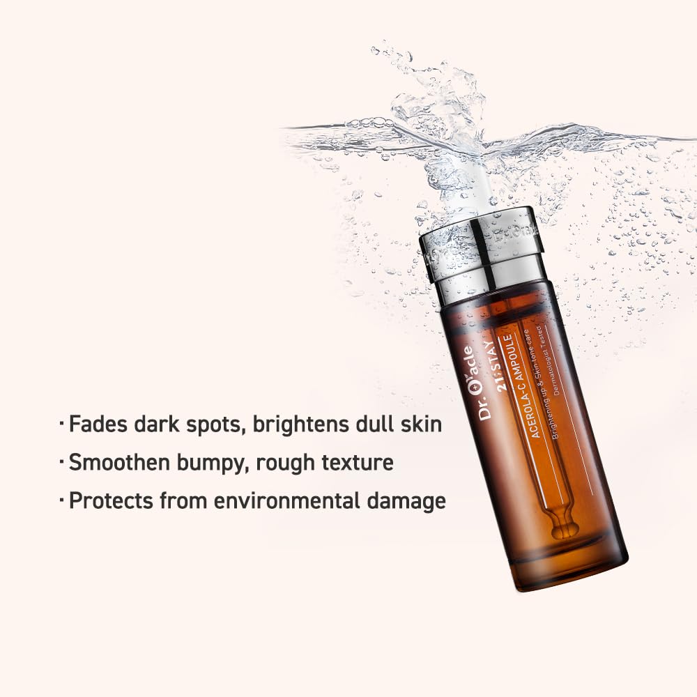 Dr.Oracle Acerola–C Ampoule Vitamin C Brightening Serum, Dark Spot Remover, Korean Skin Care Dermatologist Tested, 21;Stay By Dr.Oracle… (1.01 Fl Oz) : Beauty & Personal Care