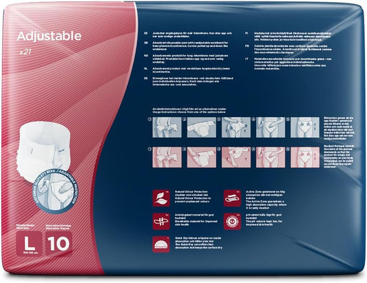 Attends Adjustable 10 Large (3300Ml) 21 Pack Incontinence Protection