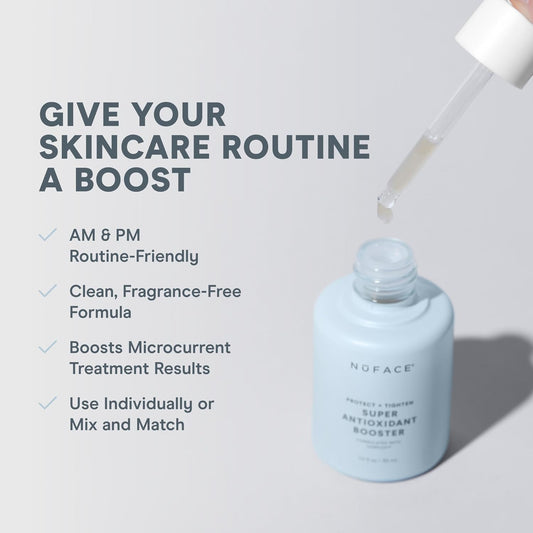 Nuface Antioxidant Serum - Facial Firming, Smoothing & Tightening Serum To Shield And Protect Against Blue Light - Multi-Use Skincare & Super Booster For Nuface Microcurrent Device Results (1 Oz)