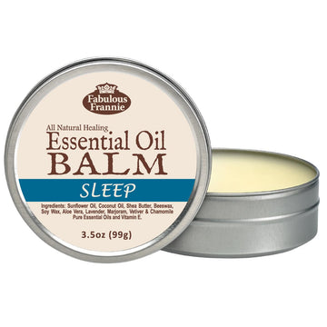 Fabulous Frannie Sleep All Natural Essential Oil Healing Balm Made With Sunflower Oil, Coconut Oil, Shea Butter, Beeswax, Soy Wax, Aloe Vera And Pure Essential Oils 3.5Oz Tin