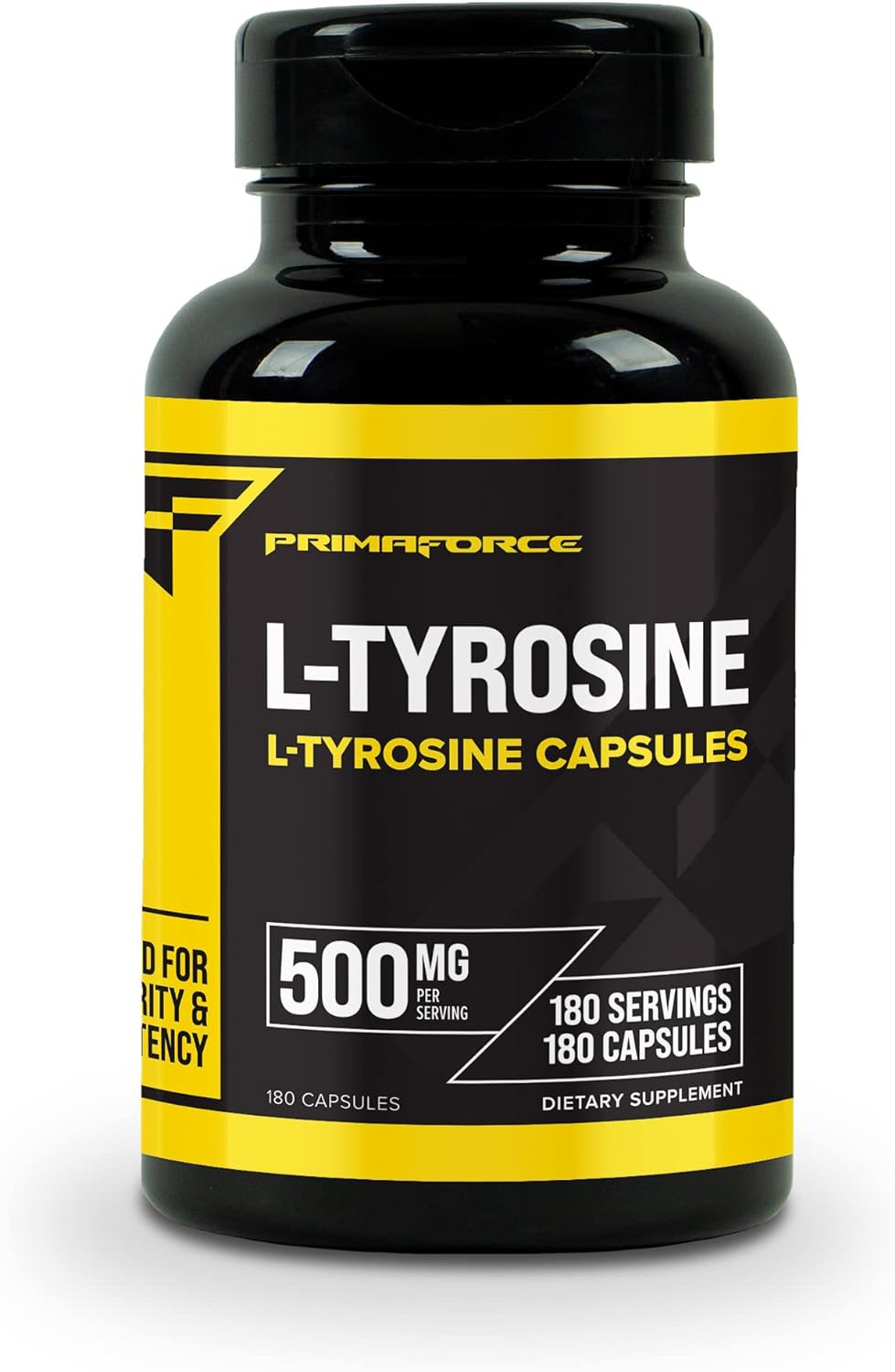 Primaforce L-Tyrosine Supplement, 180 Capsules, 500mg Per Serving