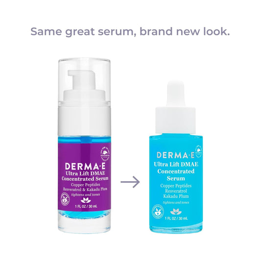 Derma E Ultra Lift Dmae Concentrated Serum – All Natural Skin Firming Serum – Hydrating Serum With Copper Peptides And Resveratrol – Concentrated Facial Skin Care Serum, 1Oz