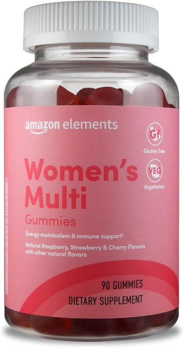 Amazon Elements - Adult Women’S Organic Multivitamins, 90 Gummies (30 Servings), Vegetarian, Gluten Free (Previously Revly)