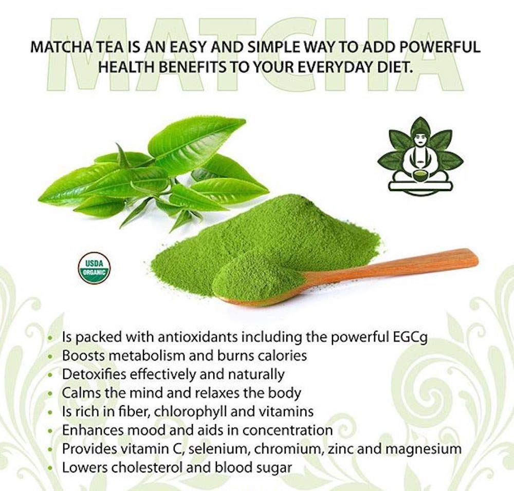 Buddha Teas - Organic Matcha Green Tea - For Health & Wellbeing - Organic Tea - With Antioxidants & Minerals - Clean Ingredients - Caffeinated - Ou Kosher & Organic - 18 Tea Bags (Pack Of 1)